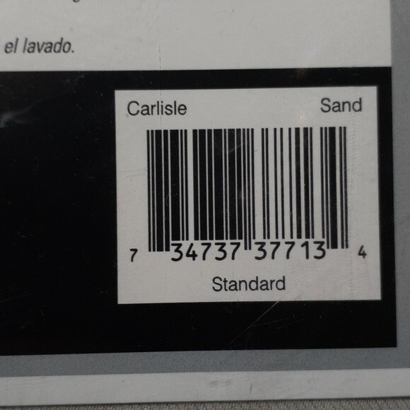 wamsutta carlisle Pillow sham 20 x 26 new neutral cotton tan beige gray - Picture 3 of 5